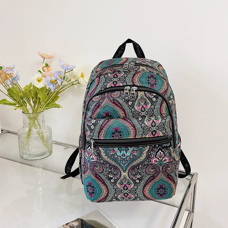 Large Capacity Bohemian Backpack  for Women with Laptop Compartment Water Resistant College Campus Bookbags  Travel Backpack