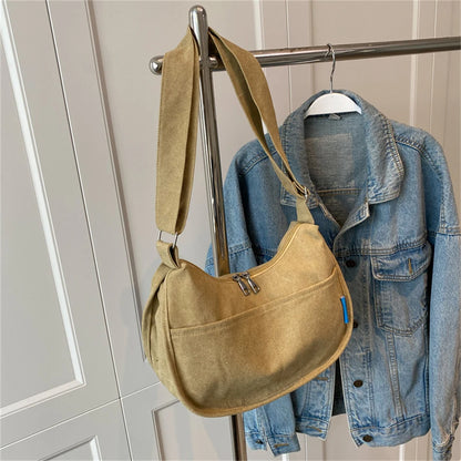 Large Capacity Canvas Casual Tote Women's Crossbody Bag for 2022 Trendy Fashion Shoulder Messenger Lady Bag Female Handbag Purse