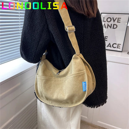 Large Capacity Canvas Casual Tote Women's Crossbody Bag for 2022 Trendy Fashion Shoulder Messenger Lady Bag Female Handbag Purse