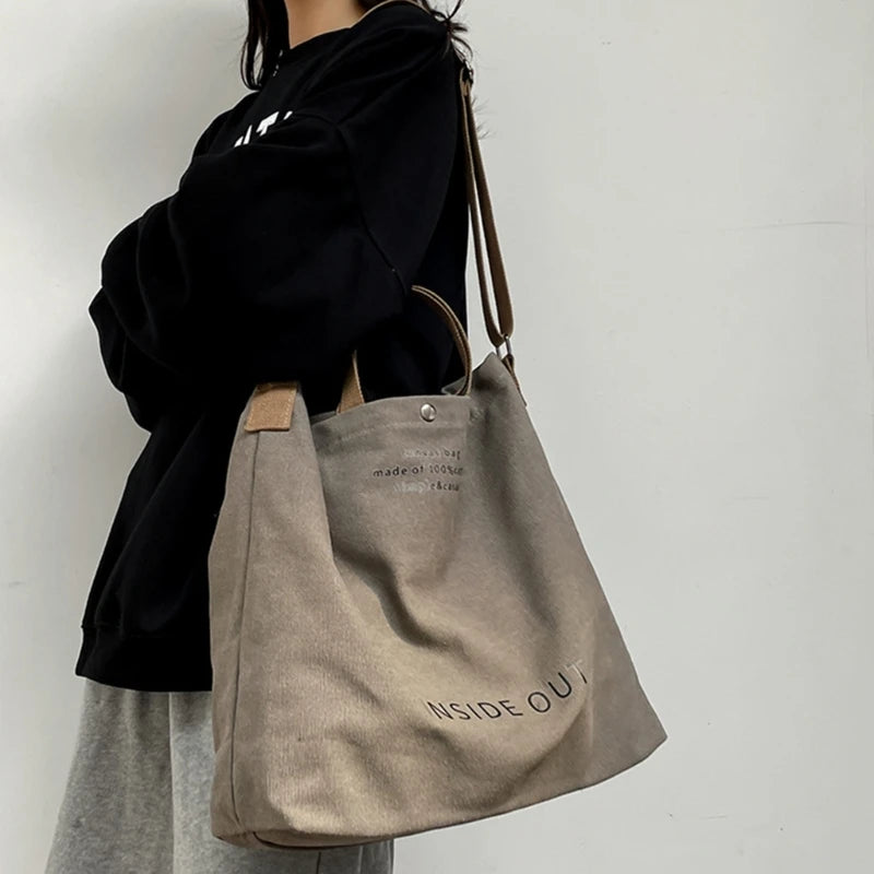 Large Capacity Canvas Tote Handbag for Women Fashionable and Versatile Shoulder Bag