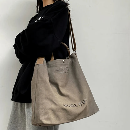 Large Capacity Canvas Tote Handbag for Women Fashionable and Versatile Shoulder Bag