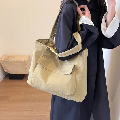 Large Capacity Canvas Women Tote Bags Fashion Female Shoulder Bag Commuting Carrying Bag Casual Designer Handbag Shopper Bag