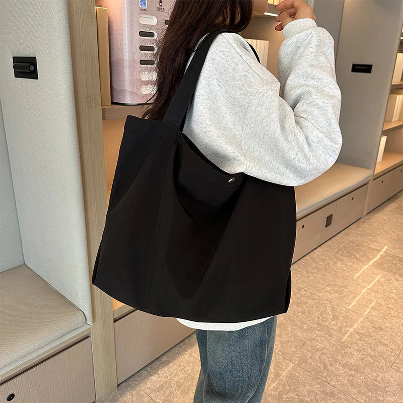 Large Capacity Canvas Women Tote Bags Fashion Female Shoulder Bag Commuting Carrying Bag Casual Designer Handbag Shopper Bag