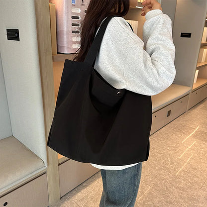 Large Capacity Canvas Women Tote Bags Fashion Female Shoulder Bag Commuting Carrying Bag Casual Designer Handbag Shopper Bag