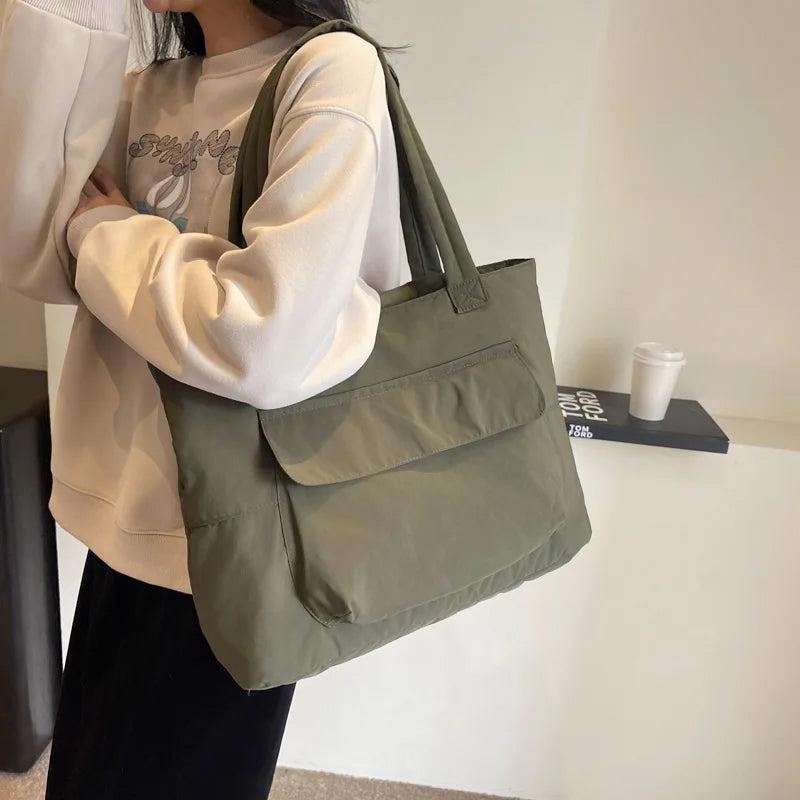 Large Capacity Canvas Women Tote Bags Fashion Female Shoulder Bag Commuting Carrying Bag Casual Designer Handbag Shopper Bag