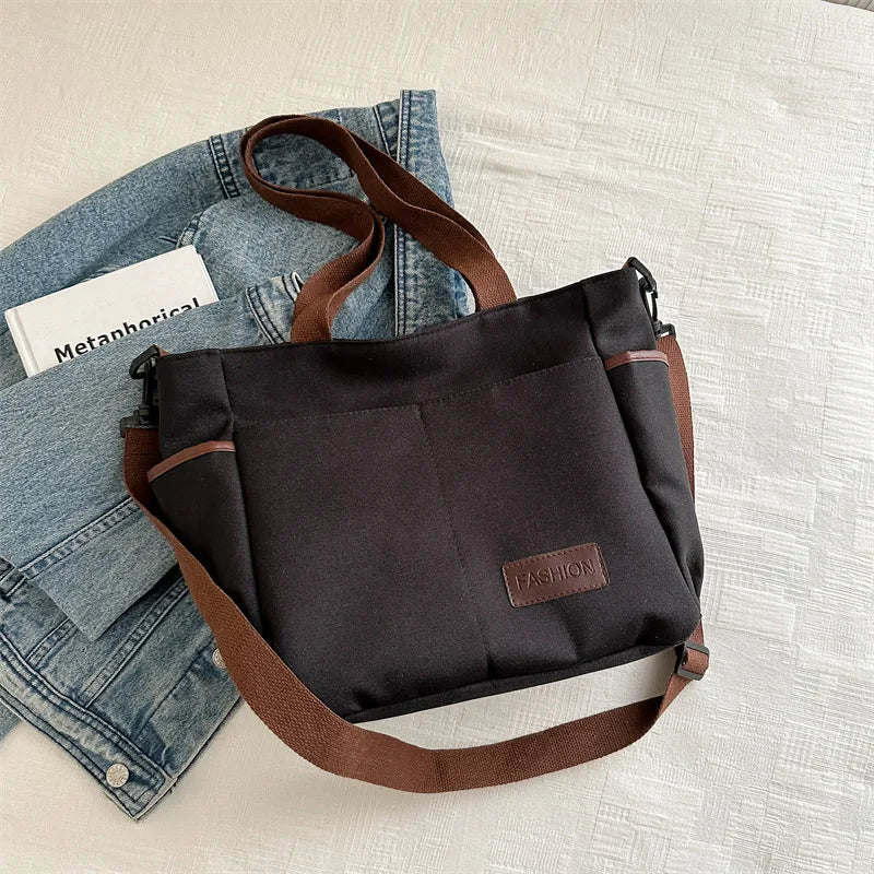 Large Capacity Canvas Women Tote Bags Fashion Female Shoulder Bag Commuting Carrying Bag Casual Designer Handbag Shopper Bag