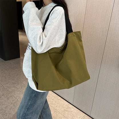 Large Capacity Canvas Women Tote Bags Fashion Female Shoulder Bag Commuting Carrying Bag Casual Designer Handbag Shopper Bag