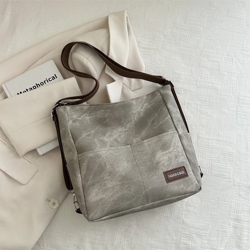 Large Capacity Canvas Women Tote Bags Fashion Female Shoulder Bag Commuting Carrying Bag Casual Designer Handbag Shopper Bag
