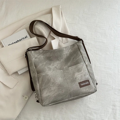 Large Capacity Canvas Women Tote Bags Fashion Female Shoulder Bag Commuting Carrying Bag Casual Designer Handbag Shopper Bag