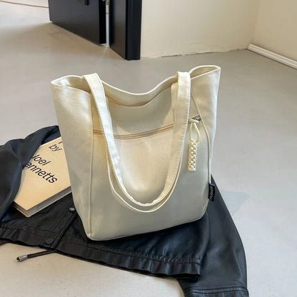 Large Capacity Canvas Women Tote Bags Fashion Female Shoulder Bag Commuting Carrying Bag Casual Designer Handbag Shopper Bag