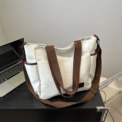 Large Capacity Canvas Women Tote Bags Fashion Female Shoulder Bag Commuting Carrying Bag Casual Designer Handbag Shopper Bag