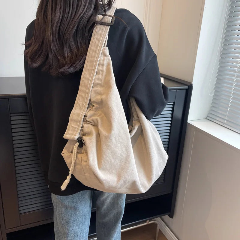 Large Capacity Canvas Women Tote Bags Fashion Female Shoulder Bag Commuting Carrying Bag Casual Designer Handbag Shopper Bag