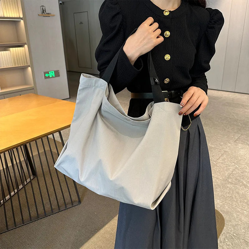 Large Capacity Canvas Women Tote Bags Fashion Female Shoulder Bag Commuting Carrying Bag Casual Designer Handbag Shopper Bag