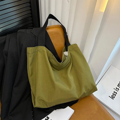 Large Capacity Canvas Women Tote Bags Fashion Female Shoulder Bag Commuting Carrying Bag Casual Designer Handbag Shopper Bag