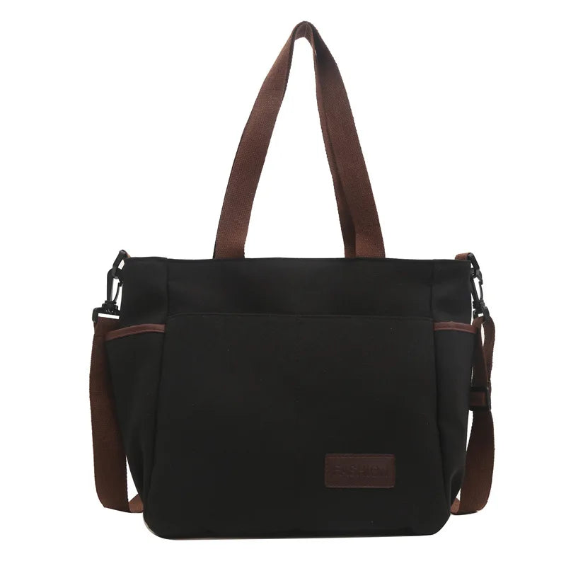 Large Capacity Canvas Women Tote Bags Fashion Female Shoulder Bag Commuting Carrying Bag Casual Designer Handbag Shopper Bag
