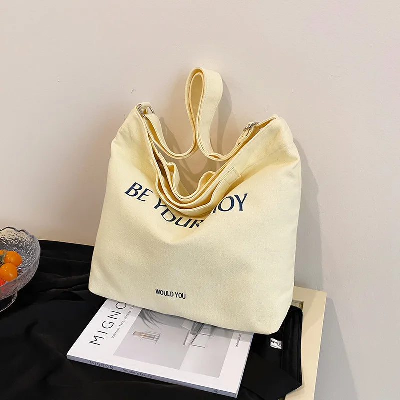Large Capacity Canvas Women Tote Bags Fashion Female Shoulder Bag Commuting Carrying Bag Casual Designer Handbag Shopper Bag