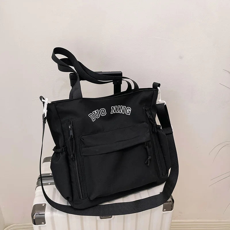 Large Capacity Canvas Women Tote Bags Fashion Female Shoulder Bag Commuting Carrying Bag Casual Designer Handbag Shopper Bag