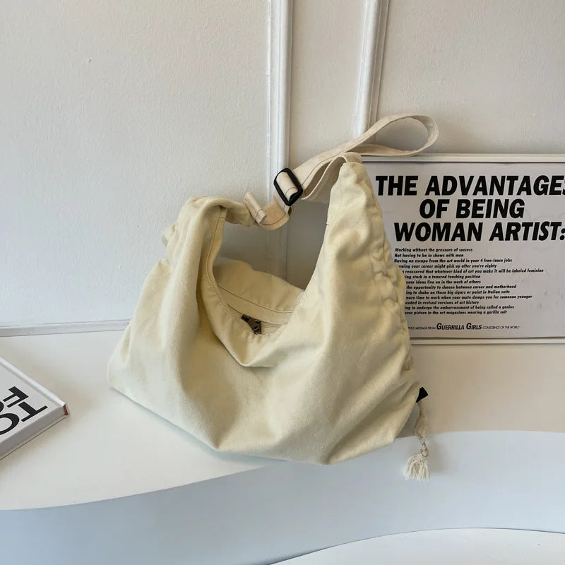 Large Capacity Canvas Women Tote Bags Fashion Female Shoulder Bag Commuting Carrying Bag Casual Designer Handbag Shopper Bag