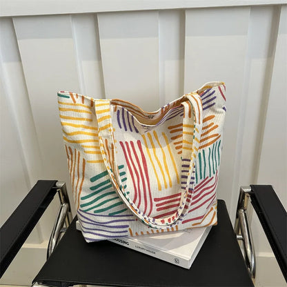 Large Capacity Canvas Women Tote Bags Fashion Female Shoulder Bag Commuting Carrying Bag Casual Designer Handbag Shopper Bag