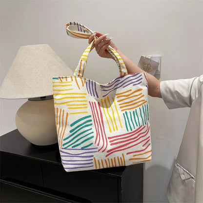 Large Capacity Canvas Women Tote Bags Fashion Female Shoulder Bag Commuting Carrying Bag Casual Designer Handbag Shopper Bag