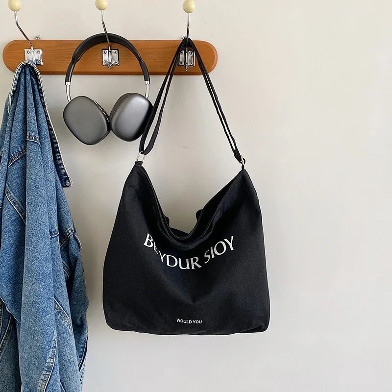 Large Capacity Canvas Women Tote Bags Fashion Female Shoulder Bag Commuting Carrying Bag Casual Designer Handbag Shopper Bag