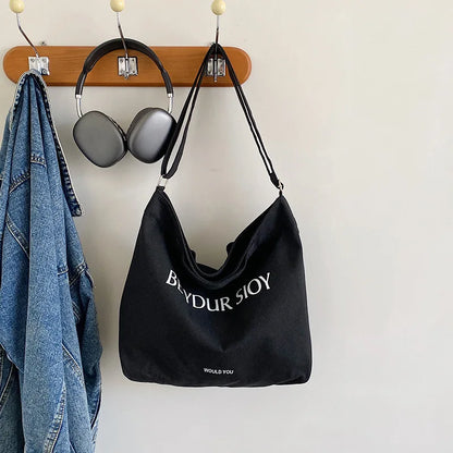 Large Capacity Canvas Women Tote Bags Fashion Female Shoulder Bag Commuting Carrying Bag Casual Designer Handbag Shopper Bag
