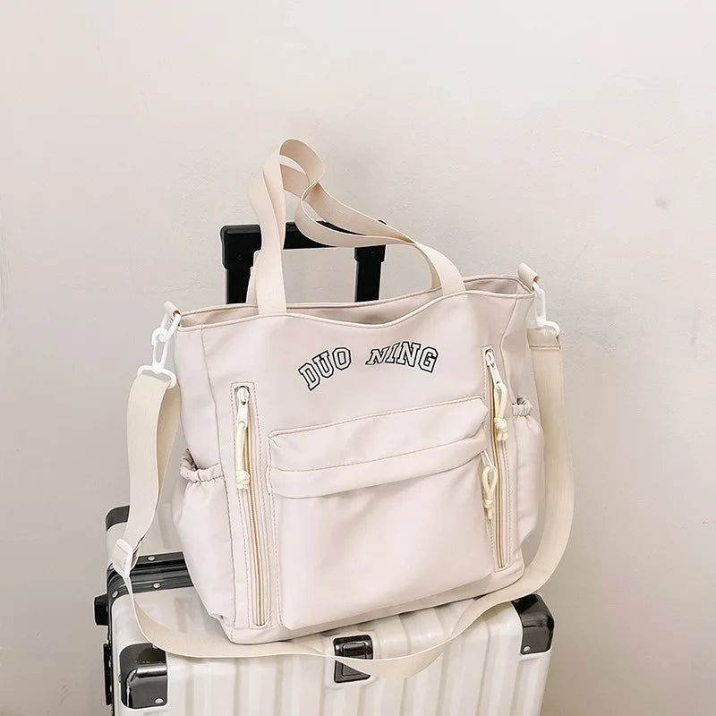 Large Capacity Canvas Women Tote Bags Fashion Female Shoulder Bag Commuting Carrying Bag Casual Designer Handbag Shopper Bag