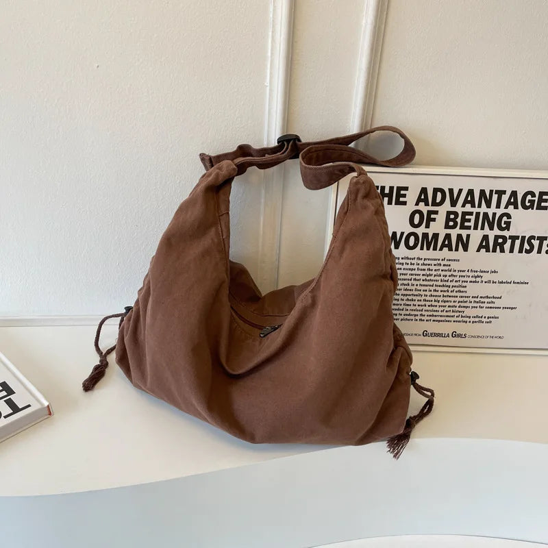 Large Capacity Canvas Women Tote Bags Fashion Female Shoulder Bag Commuting Carrying Bag Casual Designer Handbag Shopper Bag