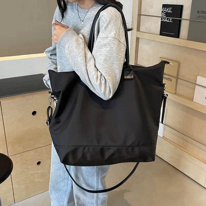 Large Capacity Canvas Women Tote Bags Fashion Female Shoulder Bag Commuting Carrying Bag Casual Designer Handbag Shopper Bag
