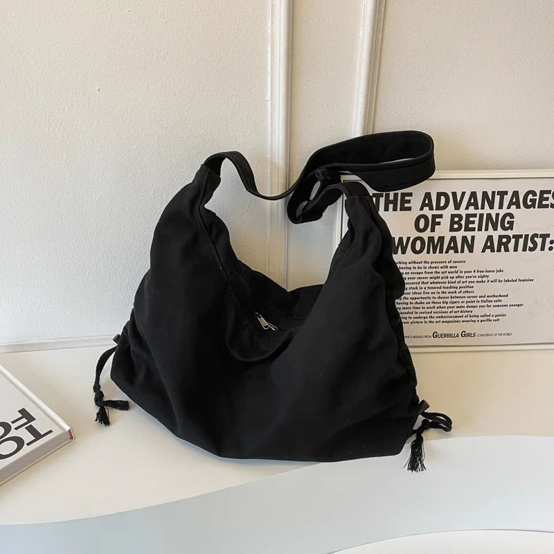 Large Capacity Canvas Women Tote Bags Fashion Female Shoulder Bag Commuting Carrying Bag Casual Designer Handbag Shopper Bag