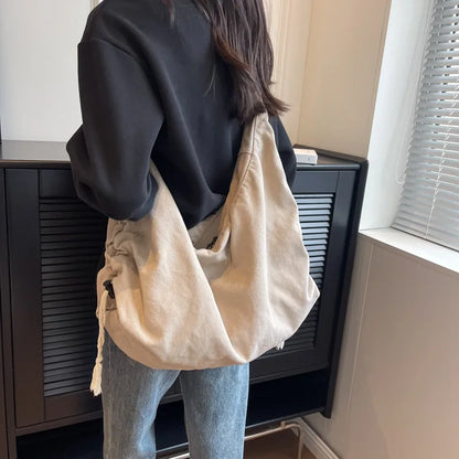Large Capacity Canvas Women Tote Bags Fashion Female Shoulder Bag Commuting Carrying Bag Casual Designer Handbag Shopper Bag