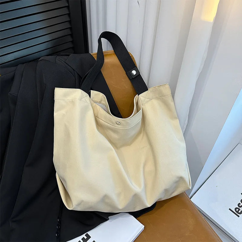 Large Capacity Canvas Women Tote Bags Fashion Female Shoulder Bag Commuting Carrying Bag Casual Designer Handbag Shopper Bag