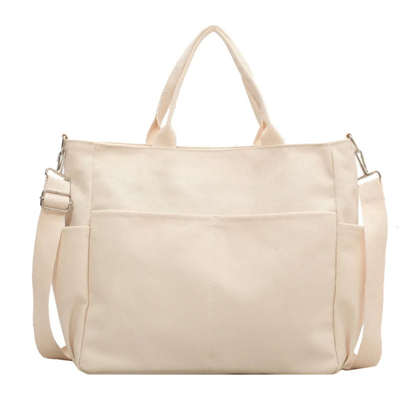 Large Capacity Canvas Women Tote Bags Fashion Female Shoulder Bag Commuting Carrying Bag Casual Designer Handbag Shopper Bag