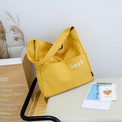 Large Capacity Canvas Women Tote Bags Fashion Female Shoulder Bag Commuting Carrying Bag Casual Designer Handbag Shopper Bag