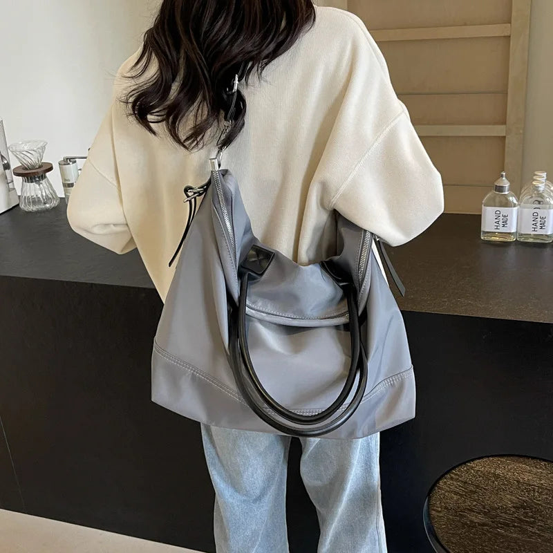 Large Capacity Canvas Women Tote Bags Fashion Female Shoulder Bag Commuting Carrying Bag Casual Designer Handbag Shopper Bag