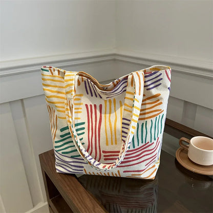 Large Capacity Canvas Women Tote Bags Fashion Female Shoulder Bag Commuting Carrying Bag Casual Designer Handbag Shopper Bag