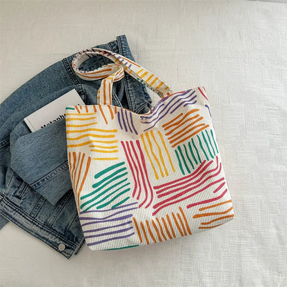 Large Capacity Canvas Women Tote Bags Fashion Female Shoulder Bag Commuting Carrying Bag Casual Designer Handbag Shopper Bag