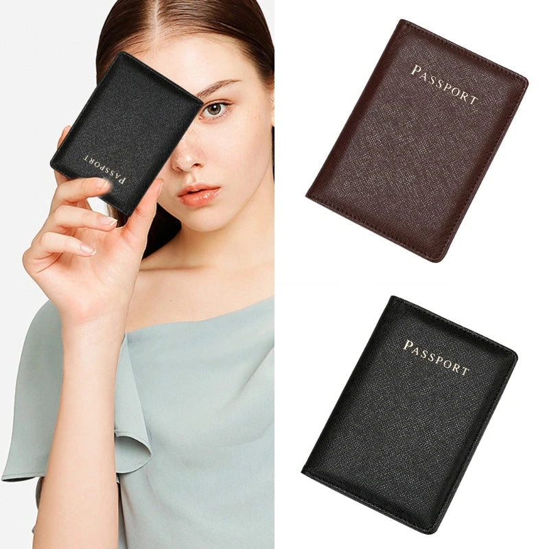 Large Capacity Card Holder Purse PU Leathers Travel Wallet Passport Business Card for Men and Women