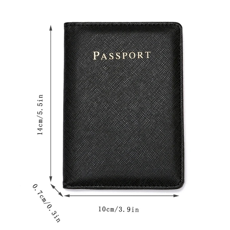 Large Capacity Card Holder Purse PU Leathers Travel Wallet Passport Business Card for Men and Women