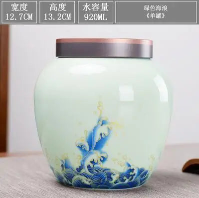 Large Capacity Ceramic Tea Caddy, Travel Portable Sealed Pot, Candy Coffee Storage, Spice Container, Tea Boxes, Storage Tank