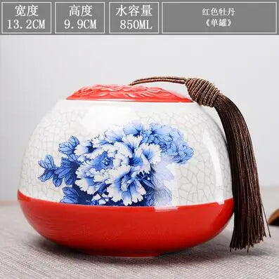 Large Capacity Ceramic Tea Caddy, Travel Portable Sealed Pot, Candy Coffee Storage, Spice Container, Tea Boxes, Storage Tank