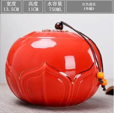 Large Capacity Ceramic Tea Caddy, Travel Portable Sealed Pot, Candy Coffee Storage, Spice Container, Tea Boxes, Storage Tank
