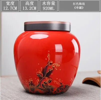 Large Capacity Ceramic Tea Caddy, Travel Portable Sealed Pot, Candy Coffee Storage, Spice Container, Tea Boxes, Storage Tank