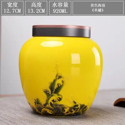 Large Capacity Ceramic Tea Caddy, Travel Portable Sealed Pot, Candy Coffee Storage, Spice Container, Tea Boxes, Storage Tank