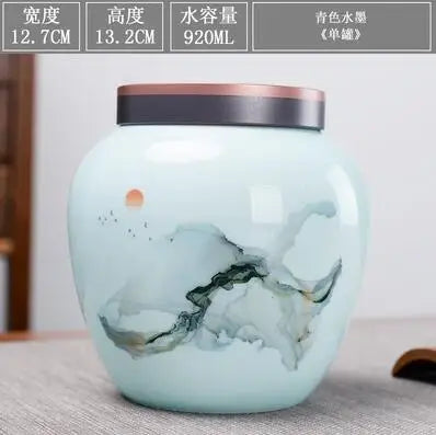 Large Capacity Ceramic Tea Caddy, Travel Portable Sealed Pot, Candy Coffee Storage, Spice Container, Tea Boxes, Storage Tank