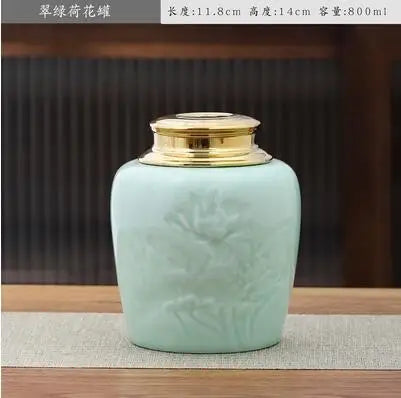 Large Capacity Ceramic Tea Caddy, Travel Portable Sealed Pot, Candy Coffee Storage, Spice Container, Tea Boxes, Storage Tank