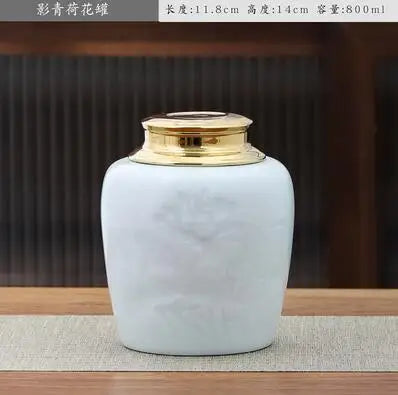 Large Capacity Ceramic Tea Caddy, Travel Portable Sealed Pot, Candy Coffee Storage, Spice Container, Tea Boxes, Storage Tank