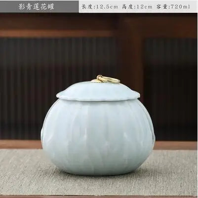 Large Capacity Ceramic Tea Caddy, Travel Portable Sealed Pot, Candy Coffee Storage, Spice Container, Tea Boxes, Storage Tank
