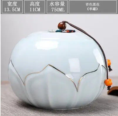 Large Capacity Ceramic Tea Caddy, Travel Portable Sealed Pot, Candy Coffee Storage, Spice Container, Tea Boxes, Storage Tank