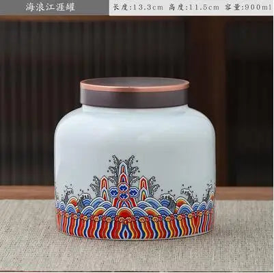 Large Capacity Ceramic Tea Caddy, Travel Portable Sealed Pot, Candy Coffee Storage, Spice Container, Tea Boxes, Storage Tank